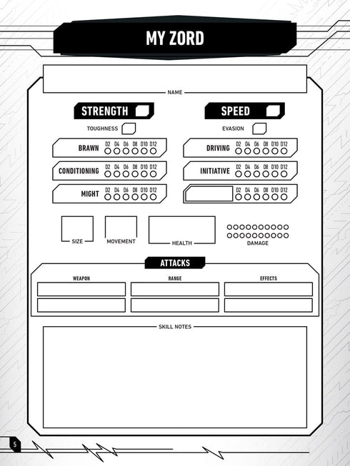 Renegade Game Studios Power Rangers Roleplaying Game Expanded Character Sheet Journal, Customize and Develop Characters...