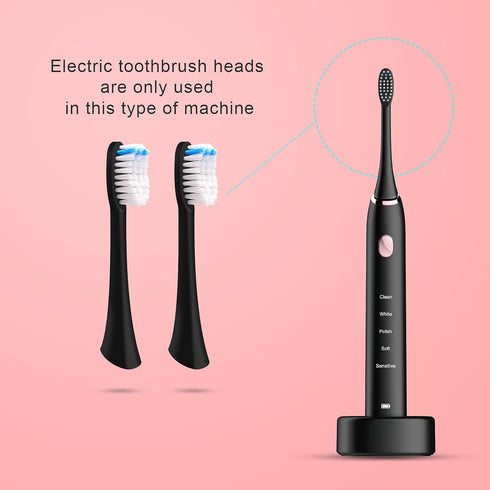 2 Pcs Electric Toothbrush Heads for BTFO 1741-01 (Black)...