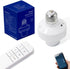 QIACHIP Remote Control Light Socket E26 E27 Bulb Socket Adapter, ZigBee Smart Light Holder Compatible with Alexa Echo Voice Control, Requires Zigb...