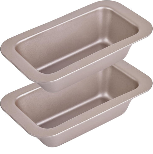 6-Inch Loaf Pan, Non-Stick Baking Bread Pan, Carbon Steel Bakeware Set of 2 7.2" x 4.1" x 1.9" (Champagne Gold)...