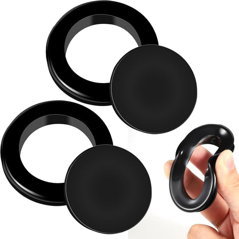 2 Pieces Silicone Patio Table Umbrella Hole Ring Plug and Cap Set for Outdoors Patio Garden Table Deck Yard, 2inch(Black)...