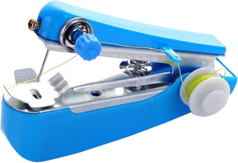 Handheld Sewing Machine Stainless Steel Portable Sewing Machine for Quick Stitching Practical Blue Mini Sewing Machine for Household Travelling......