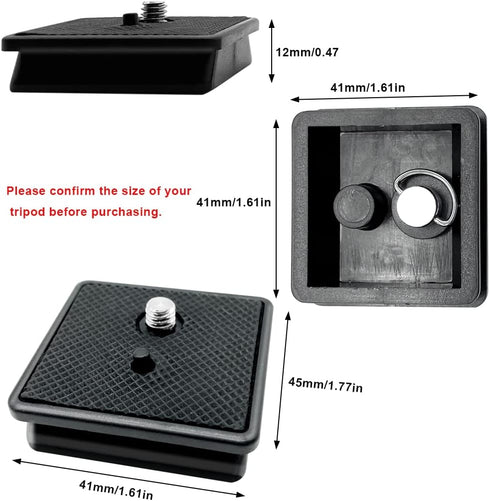 2 Pack 41mm and 43mm Tripod Quick Release Plate Camera Mounting Adapter, 2 Sizes QR Release Camera Tripod Ball Head Parts Replacement Compatible w...