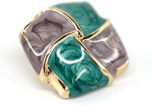 20 pcs Curved Square Enamel Grids Metal Shank Sewing Coat Buttons -20mm -13/16"...