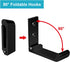 heneng 10 Pcs 2" x 2" Black Foldable Coat Hook with Screws, Aluminium Alloy Solid Hooks, Max.Load 44lbs, 1/8" Thick...