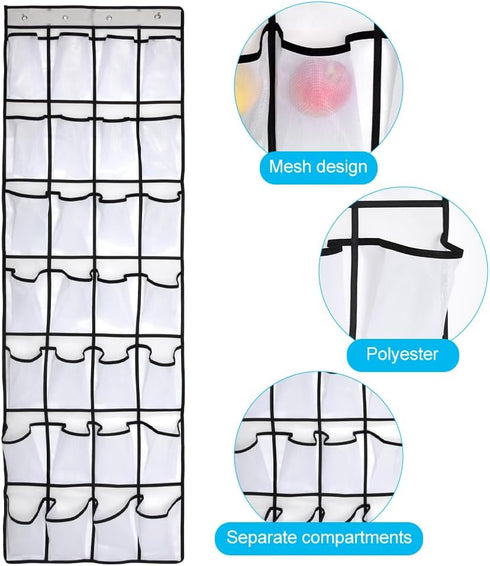 Pocket Shoe Organizer,28 Pocket Door Shoe Organizer Hanging Shoe Organizer Shoe Rack for Closet Pantry Shoe Holder for Men Sneakers, Women High He...