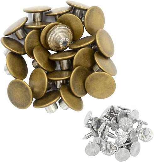 DGOL 100 Sets Copper Cap Denim Jeans Buttons Rivets Replacement Tack Snap Fastener (Bronze)...