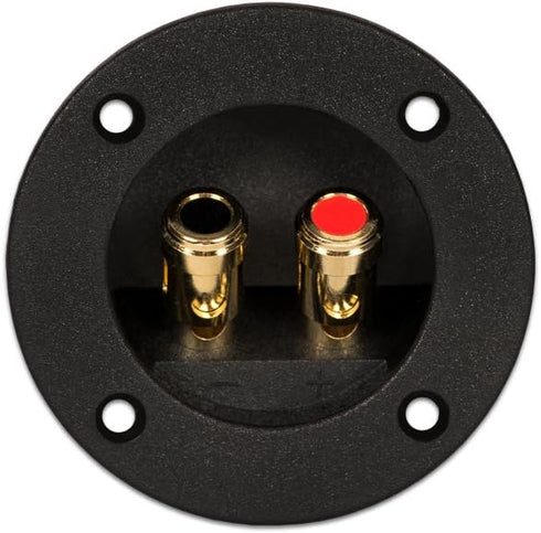 Goldwood Sound Speaker Box Terminal Cups 2 Round Power Speaker Terminal Plates Black (RGT-5050-2)...