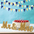 30Ft Navy Blue Gold and Beige Party Decorations Royal Blue Gold Triangle Flag Pennant Banner Bunting for Graduation Birthday Wedding Bridal Shower...
