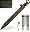 Bolt Action Pen, Solid Brass edc Pen Six-edge Pocket Metal Tactical Pen with Refills and Clip Signature Pen for Business, Christmas, Birthday (Bla...