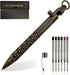 Bolt Action Pen, Solid Brass edc Pen Six-edge Pocket Metal Tactical Pen with Refills and Clip Signature Pen for Business, Christmas, Birthday (Bla...