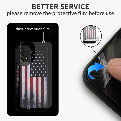 Tnarru Compatible with Samsung Galaxy A23 Case American Flag Pattern Hard PC Back and Soft TPU Sides Scratchproof Shockproof Protective Case for S...