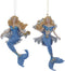 Kurt Adler 6.75" Blue/Silv Mermaid W/Shells 2/A...