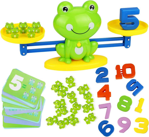 Aitbay Cool Math Game, Valentines for Preschoolers Frog Balance Counting Toys for Boys & Girls Educational Number Toy Fun Children's Gift STEM Lea...