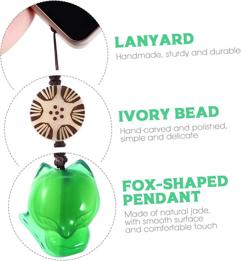 Cell Phone Strap Cartoon Fox Phone Charm Key Chain Car Key Purse Pendant Hanging Pendants Decor Green...