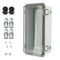 LeMotech Electrical Box, IP67 Waterproof Hinged Clear Cover Stainless Steel Latch Junction box, ABS Plastic Electrical Enclosure with Mounting Pla...