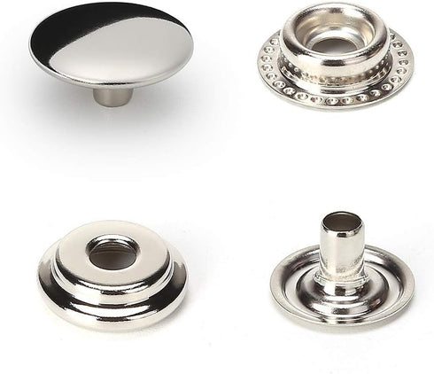 108pcs 15mm Stainless Steel Fastener Snap Press Stud Cap Button Marine Boat Canvas Line 24(4 Components, 5pcs for Each)...
