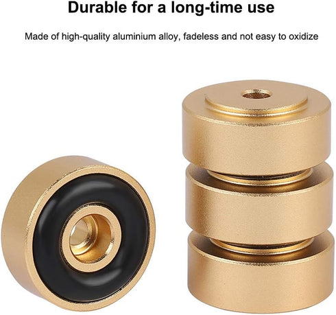 Aluminum Alloy Anti Vibration Amplifier Feet, 4PCS Speakers Stand Feet Shock Absorber Amplifier Pads Feet (20 * 8mm)(Gold)...