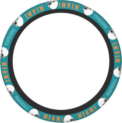 Miami Car Steering Wheel Cover, Football Elasticity Anti Slip Sweat Absorption Universal Car Accessories 15 inch for Most Vehicle Sedan, Truck, SU...