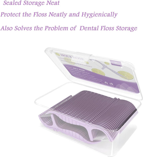 Holy rose Dental Floss Picks Portable Case with 50 Count Flossers,Holy rose Twin-Line Floss Sticks, Mint Flavor,Dual Action Clean Oral Perfect Too...