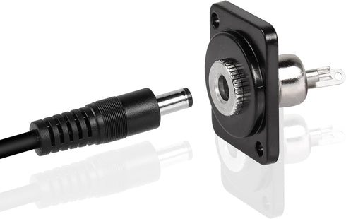 QIANRENON DC 5.5mm x 2.5mm Panel Mount Jack Adapter Connector 2-Pin High Current Solder Wire 5.5 * 2.5mm DC Power Receptacle, 50V 3A,XLR Panel or ...