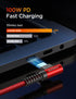 AINOPE 100W USB C to USB C Cable 10FT,Chubby Cable USB C,USBC to USBC Cable Fast Type C Charging Cable Fits for iPhone 15,MacBook Air/Pro,iPad Pro...