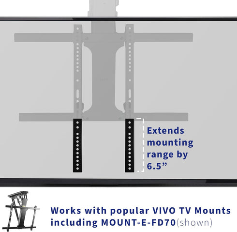 VIVO Vertical VESA Extender Plate Bracket Kit Designed for Low VESA Pattern TV’s, Fits TV Ceiling Mounts, 2 Brackets, Black, MOUNT-AD165...
