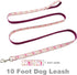 10FT Dog Leash, Strong Thick Nylon Pet Flat Leash with Cute Stylish Printed Pattern for Small Medium Large Dogs Walking Training...