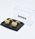 Golden Rectangle Cufflinks for Men Lady with Crystals In Gift Case Novelty Gemstone Men's Cufflinks Jewelry Set for Wedding Party Anniversary Busi...