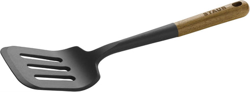 STAUB Silicone Spatula Turner, Perfectly Angled for Lifting Pancakes, Sandwiches and Picking up Veggies Durable BPA-Free Matte Black Silicone, Aca...