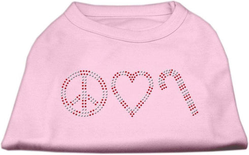 Mirage Pet Products 10-Inch Peace, Love, and Candy Canes Print Shirt for Pets, Small, Emerald Green...