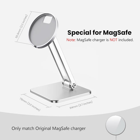 CreaDream Phone Stand for MagSafe Charger, Foldable Adjustable Charging Stands Holder for Desk, Compatible with iPhone 15 14 13 12 Pro Max, Pro, P...