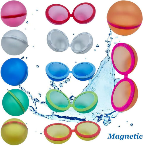Water Balloons Magnetic Reusable Summer Water Toy Kids Outdoor Activities Self-Sealing Water Bomb Kids Pool Beach Bath Quick Fill Water Splash Bal...