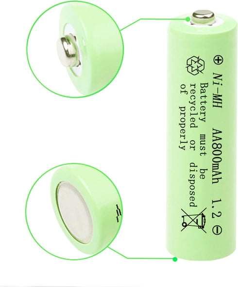 1.2v NI-MH AA 800mah Rechargeable Batteries, 12 Pack Double A Rechargeable Battery for Solar Lights, String Lights Pathway Lights,Mouse, Keyboard...