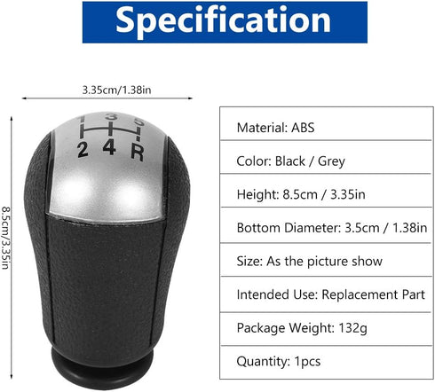 VGEBY Shift Knob, Car 5 Speed Shifter Knob Compatible for Focus Mondeo MK3 Mustang S-MAX Galaxy (Color : Gray)...