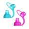 ChooMee SoftSip Food Pouch Top | Baby Led Weaning | No Spill Flow Control Valve, Protects Childs Mouth, 100% Silicone, BPA Free | 2CT Aqua Purple...