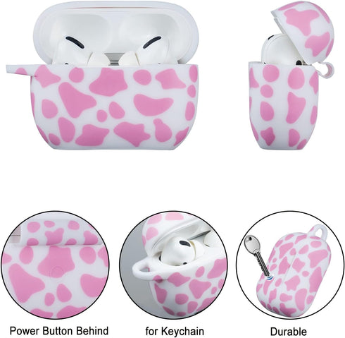 Cow Airpod Pro Case Soft Silicone - YOMPLOW Case Cover Flexible Skin for Apple AirPods Pro Charging Case Cute Women Girls iPod Pro Case Protective...
