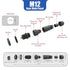 AOHUA M12 Waterproof Connector IP68 Outdoor Electrical plug for 2 Or 3-pin Cables Ø 4.5-7.5mm UL Certification (Black)(6 Pack)...