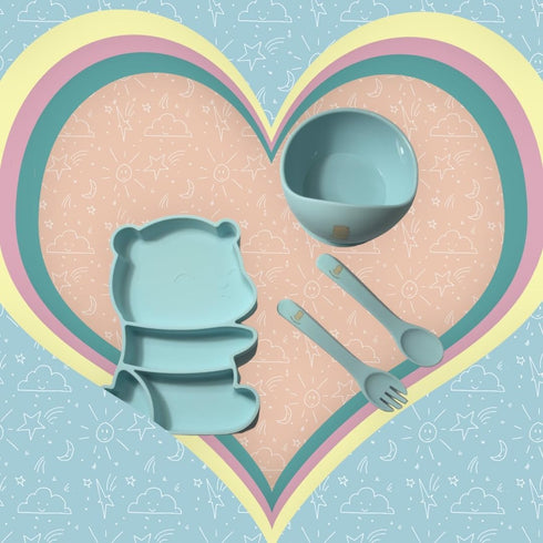 ARIALASQUALITY -Silicone Baby Feeding Baby Plates Bowls-Dishes Toddler Cup-Suction Plates for Baby-Bebe Sets Silicone-Baby Plate-Baby Suction Plat...