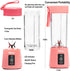 Portable Blender,Personal Size Blender Juicer Cup,Smoothies and Shakes Blender,Handheld Fruit Machine,Blender Mixer Home (pink)...