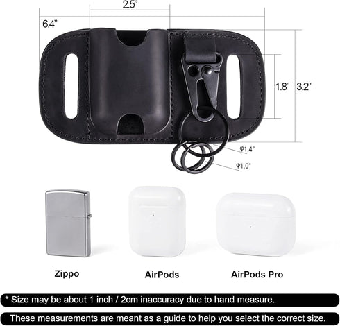 Gentlestache leather sheath for Zippo, Leather Zippo Pouch Case, leather Case Cover for AirPods, Lighter pouch for Belt...