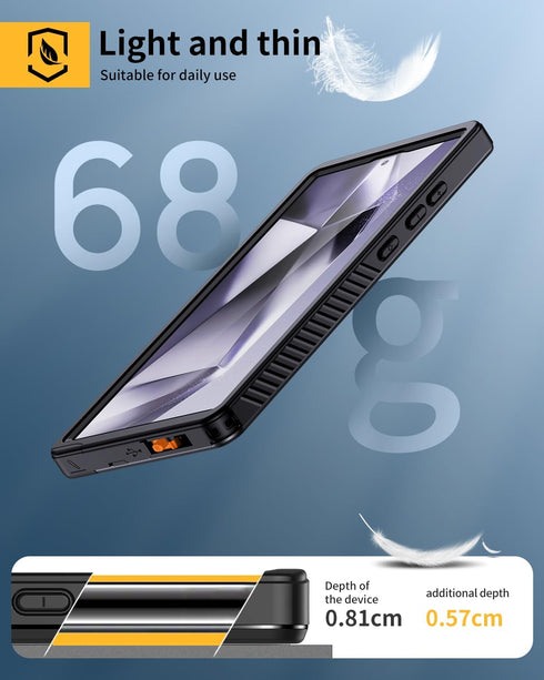 Lanhiem for Samsung Galaxy S24 Ultra Case, IP68 Waterproof Dustproof, Built-in Screen Protector, Rugged Full Body Shockproof Protective Cover for ...