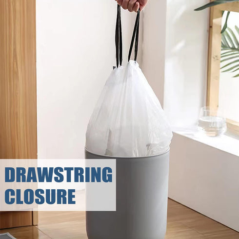 Small Trash Bags 4 Gallon - Drawstring, Individual Unscented Small Garbage Bags, White Trash Can Liners For Bathroom, 57 Count...