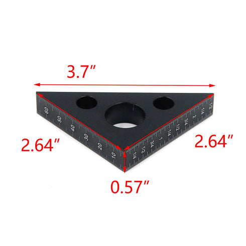 T Tulead Carpenter Square Triangle Ruler Aluminum Alloy Woodworking Ruler 45 Degree Woodworking Square Measurement Tool Black...