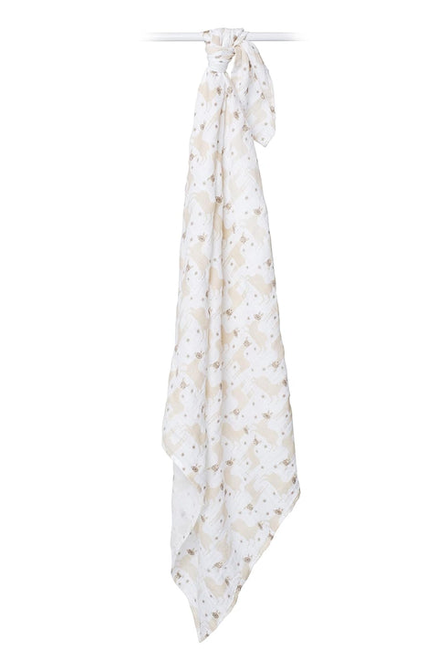 lulujo Baby 100% Cotton Muslin Swaddle Blanket, 47 x 47-Inches, Modern Llama (LJ464)...