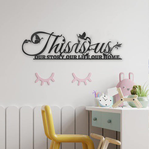 This is Us Our Life Our Story Our Home Metal Word Sign Decor Black, Home Decor Metal Decorations for Living Room Bedroom, Inspirational Letters Qu...