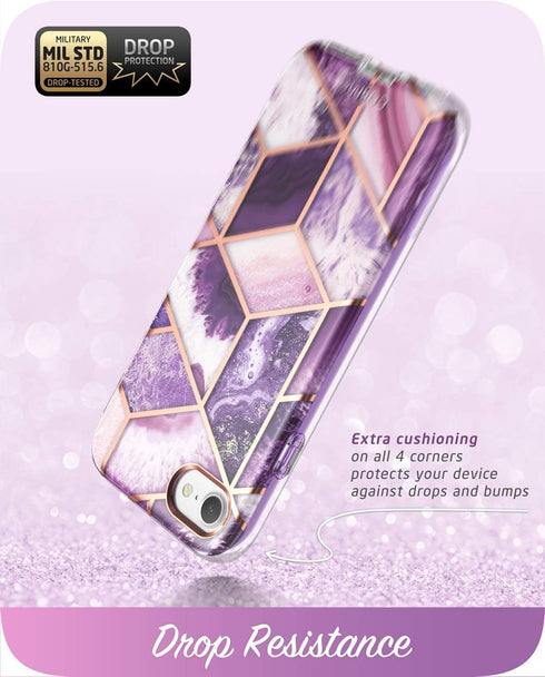 i-Blason Cosmo Series Case for iPhone SE 2022 (3rd Gen)/iPhone SE 2020 (2nd Gen)/iPhone 7/iPhone 8, Stylish Protective Bumper Case with Built-in S...