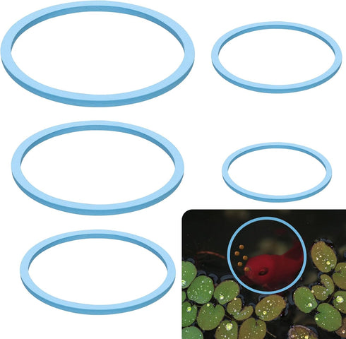 5pcs Aquarium Floating Plant Rings, Foam Round Fish Feeding Rings 5 Size Floating Plant Corral Fish Tank Food Ring Keep Floating Plants in Place (...