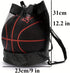 Black Basketball Backpack Drawstring Bag Basketball Accessories String Bag w Hidden Ball Net Gym Sports Cinch Sack w Bottle Holder & Zipper Pocket...