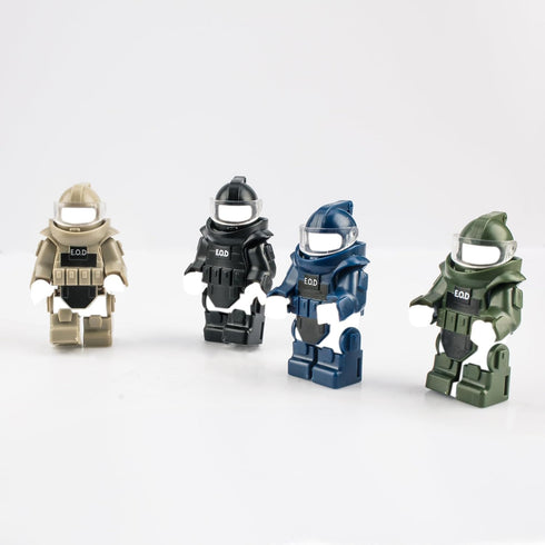 Toy Soldiers Figures Black Bomb Disposal Suit Armor E.O.D Suit Toys Military Equipment Custom Minifigure Compatible with Mini Figure of Major Bran...